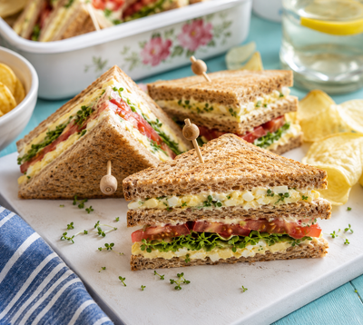 Egg & cress club sandwich