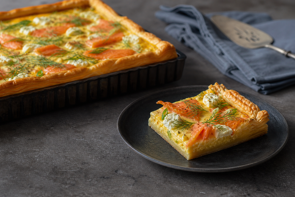 Smoked Salmon & Goat’s Cheese Quiche